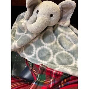 HB Hudson Soft Grey/White Elephant Lovie/Lovey Security Blankie  14x14